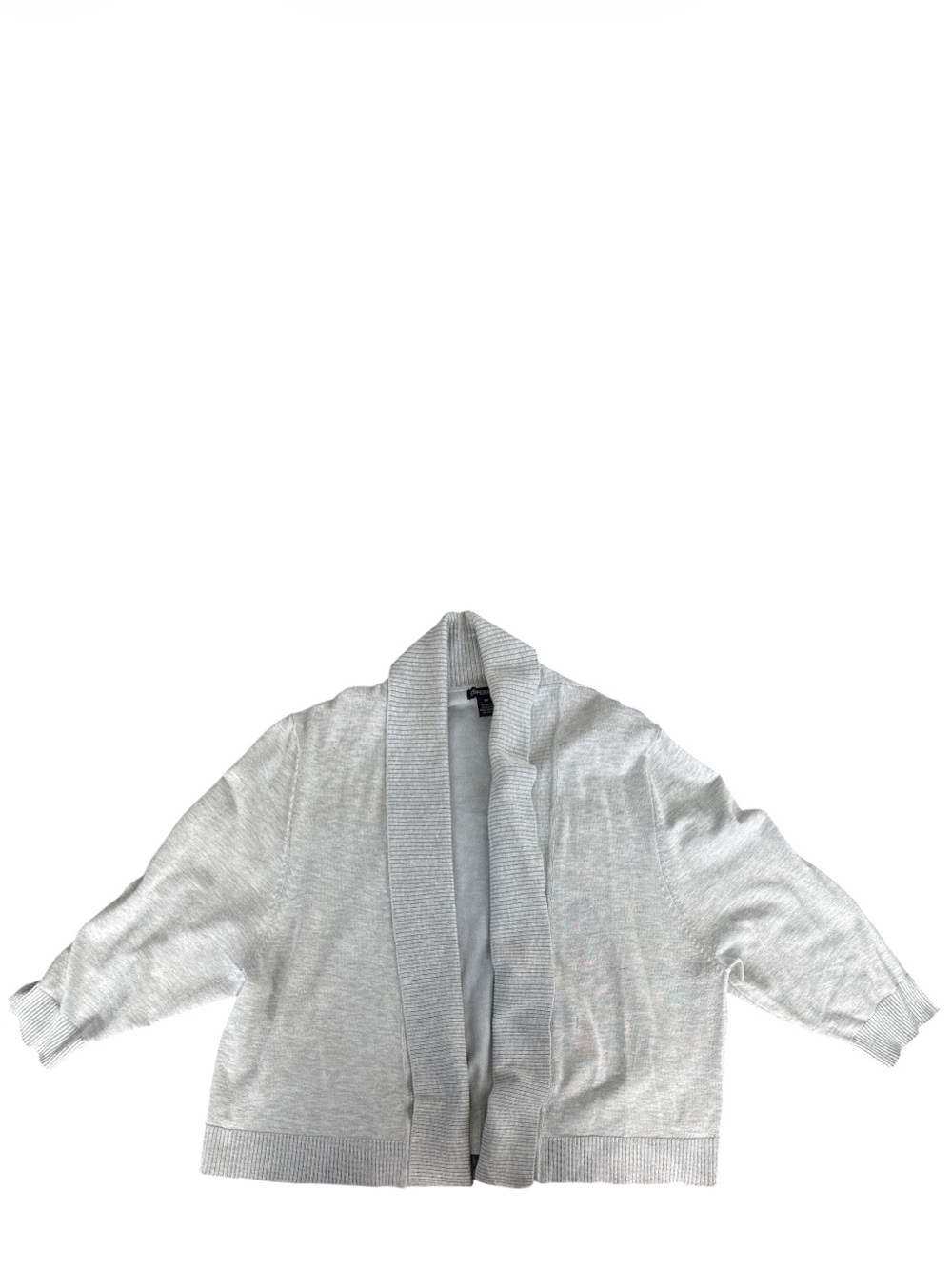 Light Gray Shawl Collar Open-Front Cardigan